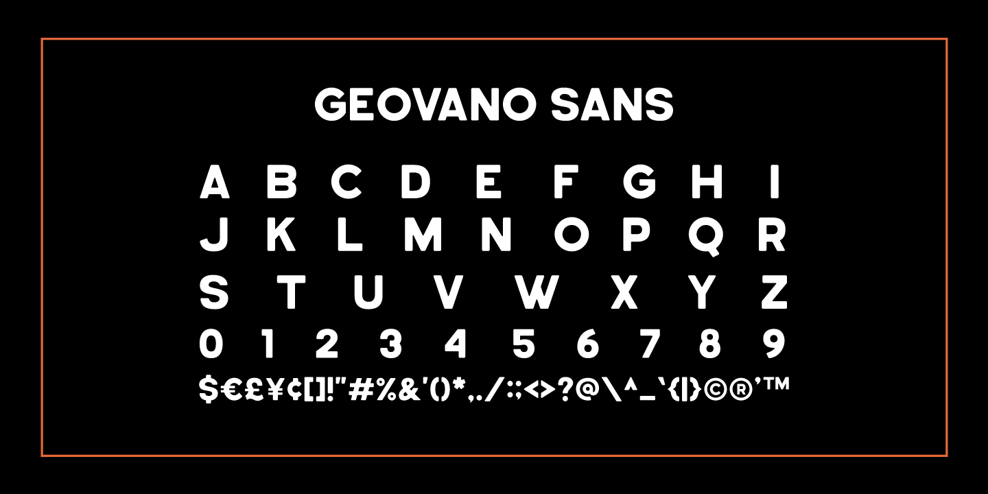 Geovano Sans Rough Font preview